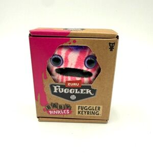 Boxed FUGGLER Baby Pinkles WIDE EYED WEIRDO Pink Zebra 3.5" Keyring Bag Clip